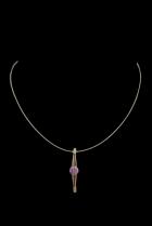 Sterling Silver and Amethyst Colored CZ and Vermeil Necklace