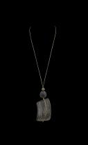 Black Water Buffalo Horn Necklace with Bronze River Running Through It 2