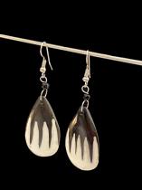 Batik Bone Teardrop Earrings - Kenya 2