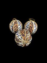 1 Set of 3 Leopard Print Ball Ornaments
