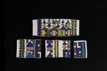 Set of 4 Beaded Blanket Pieces (NGURARA)- Ndebele People, South Africa