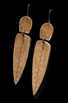Clay Wire Earrings with tribal design #28 2
