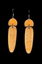 Clay Wire Earrings with tribal design #31