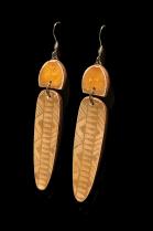Clay Wire Earrings with tribal design #31 1