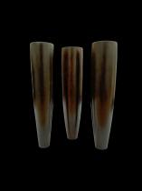 Set of 3 Ebony Wood Vases - Mozambique 1
