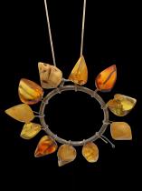 Amber and Sterling Silver Circular Necklace 1