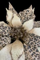 Clip on Leopard Patterned Poinsettia Ornament  1