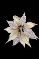 Clip on Leopard Patterned Poinsettia Ornament  2