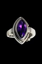 Easy On Sterling Silver Ring - with Amethyst