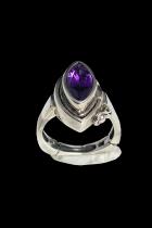Easy On Sterling Silver Ring - with Amethyst 1