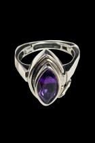 Easy On Sterling Silver Ring - with Amethyst 4