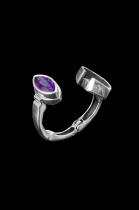 Easy On Sterling Silver Ring - with Amethyst 8