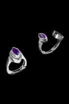Easy On Sterling Silver Ring - with Amethyst 9