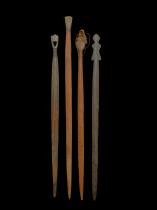 Set of 4 Weaving Sticks - Nupe People, Nigeria
