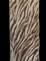 10 Yard Chocolate Colored Zebra Print Ribbon Roll  2