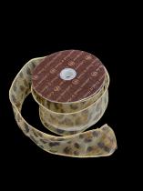 10 Yard Leopard Print  Shimmery Gold Ribbon Roll  1