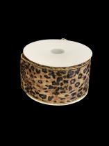 10 Yard Leopard Print 100 % Polyester Gold Edging Ribbon Roll 