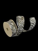 10 Yard Zebra Print  Ribbon Roll with black edges 2