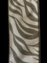 10 Yard Zebra Print  Ribbon Roll with black edges 3