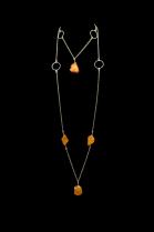 Long Amber and Sterling Silver Necklace