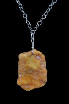 Long Amber and Sterling Silver Necklace 3