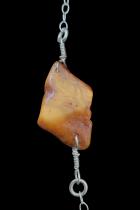 Long Amber and Sterling Silver Necklace 4