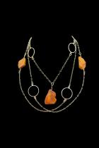 Long Amber and Sterling Silver Necklace 5
