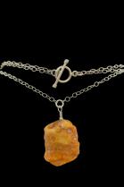 Long Amber and Sterling Silver Necklace 6