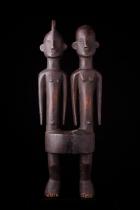 Double Ancestral Figure - Verre style - Chamba People, Nigeria
