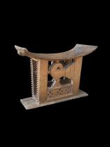 Traditional Ashanti Stool with Sankofa Bird- Ashanti people, Ghana 3