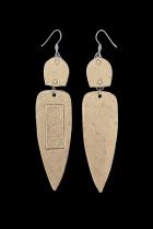 Clay Wire Earrings with tribal design #15 1