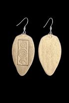 Clay Wire Earrings with tribal design #26 1