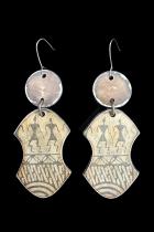 Clay Wire Earrings with tribal design #18