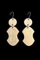 Clay Wire Earrings with tribal design #18 1