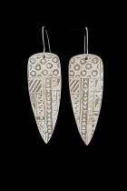 Clay Wire Earrings with tribal design #19