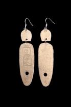 Clay Wire Earrings with tribal design #3 1