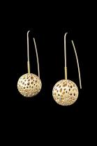 Sterling Silver and Gold Vermeil Pierced Spherical Earrings (BAS36H) 1