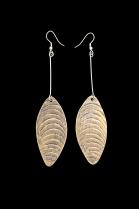 Brass Leaf Shaped Earrings - Kenya (only 2 pairs left)