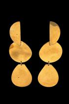 Large Posted Brass Earrings - Kenya
