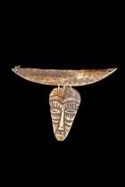 Bone Mask Pendant with Horizontal Crescent Bone - Lega People, D.R.Congo