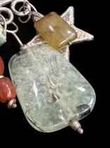 Sterling Silver Necklace Adornment with Indian Carnelian, Jade & Amazonite - HM40 3