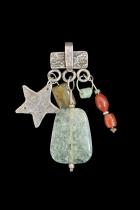 Sterling Silver Necklace Adornment with Indian Carnelian, Jade & Amazonite - HM40 2
