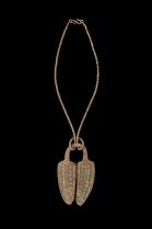 Antique Copper Amulet with Heishi Beads - Sidamo People, southern Ethiopia