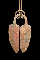 Antique Copper Amulet with Heishi Beads - Sidamo People, southern Ethiopia 2