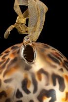 Large Onion Shaped Hand Blown Glass Leopard Print Ornament - One-of-a-kind 1