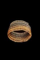 Woven Ring with Oxidized Sterling Silver and 18K Gold Plate 1