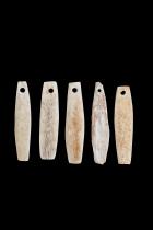 5 Incised Bone Pendants from Baby Carrier - Shipibo-Conibo and Campa people, Peru 1