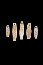 5 Incised Bone Pendants from Baby Carrier - Shipibo-Conibo and Campa people, Peru 1