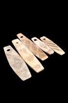 5 Incised Bone Pendants from Baby Carrier - Shipibo-Conibo and Campa people, Peru 3
