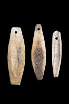 3 Incised Bone Pendants from Baby Carrier - Shipibo-Conibo and Campa people, Peru 1